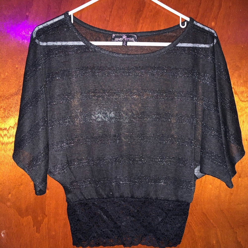 Semi sheerbat wing style sweater